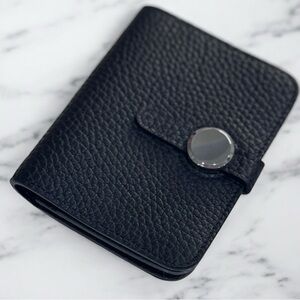 New* Genuine Leather Black Wallet with Silver Accent from Florence